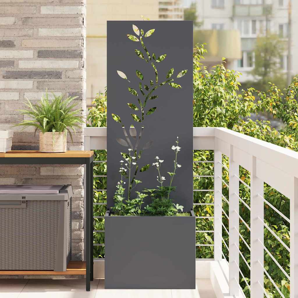 Blumentopf mit dekorativem Paneel Anthrazit 50 x 140 cm