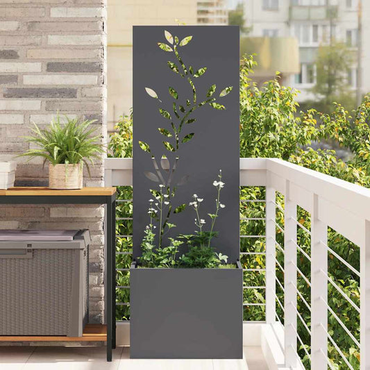 Blumentopf mit dekorativem Paneel Anthrazit 50 x 140 cm