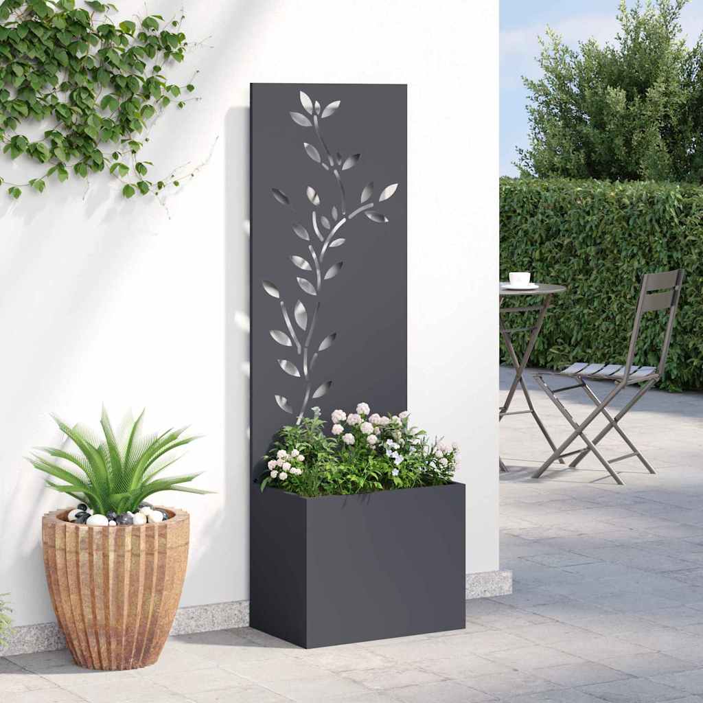 Blumentopf mit dekorativem Paneel Anthrazit 50 x 140 cm