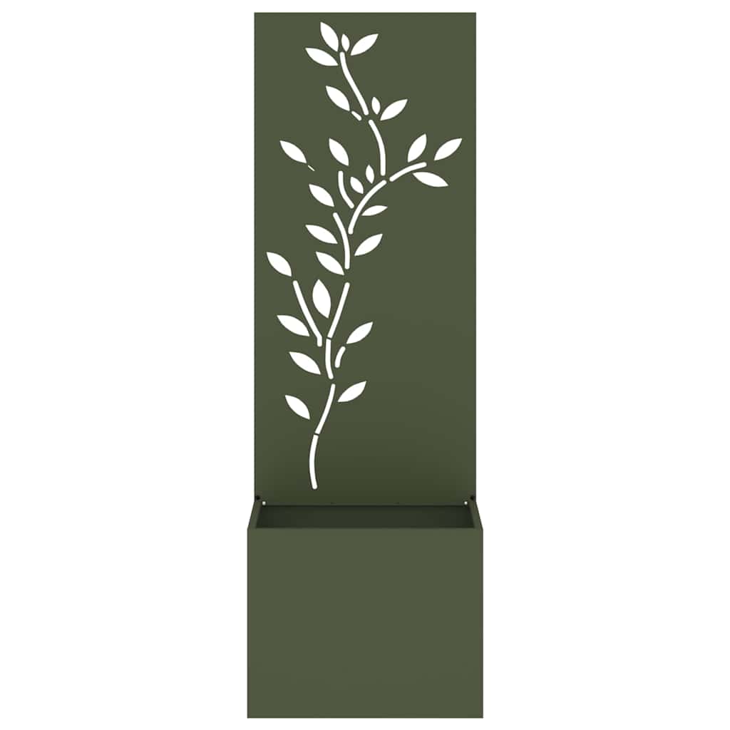 Blumentopf mit dekorativem Paneel Olivgrün 50 x 140 cm
