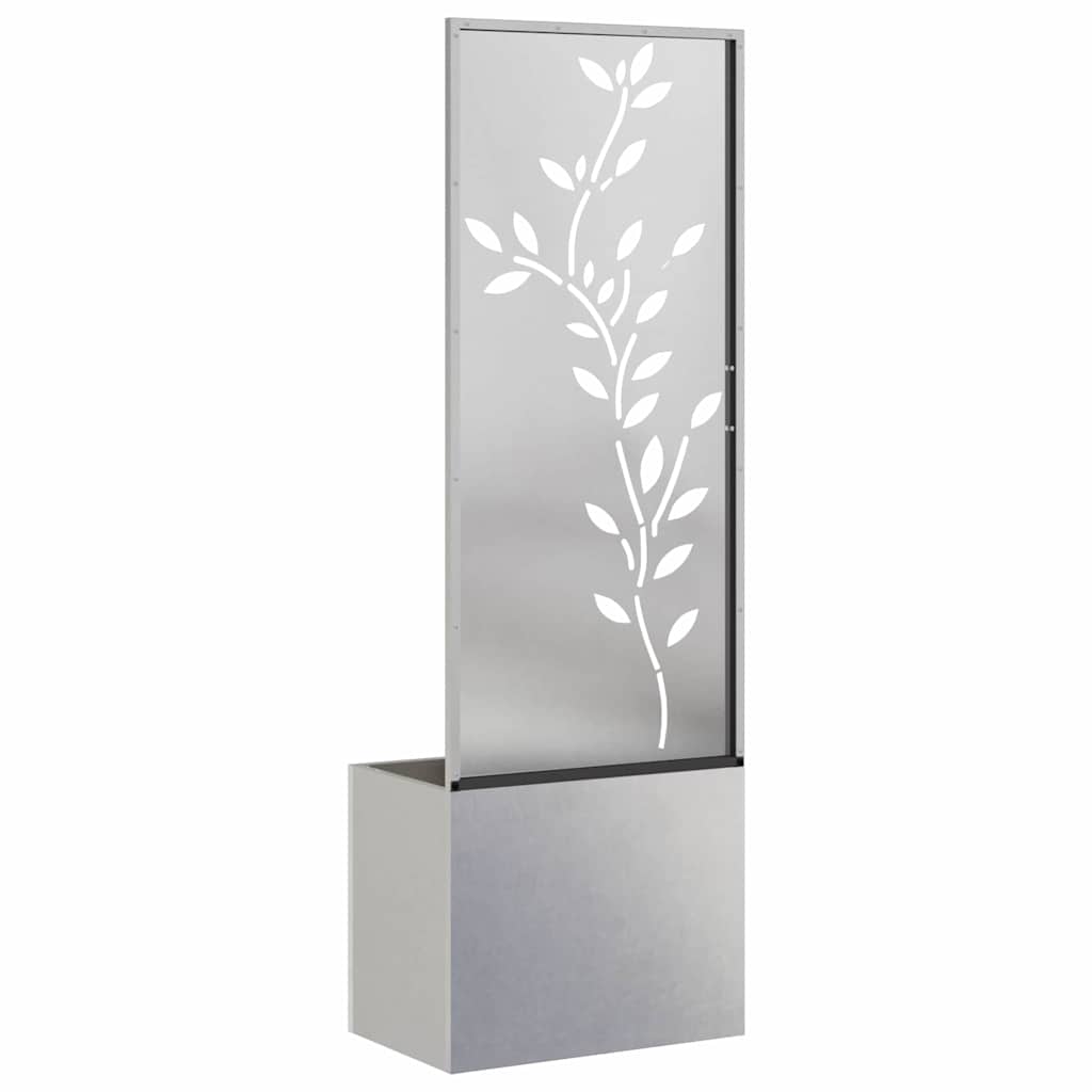 Blumentopf mit dekorativem Paneel Silber 50 x 140 cm Edelstahl