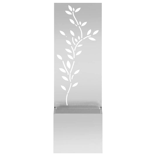Blumentopf mit dekorativem Paneel Silber 50 x 140 cm