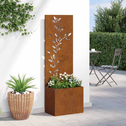 Blumentopf mit dekorativem Paneel Rostig 50 x 140 cm