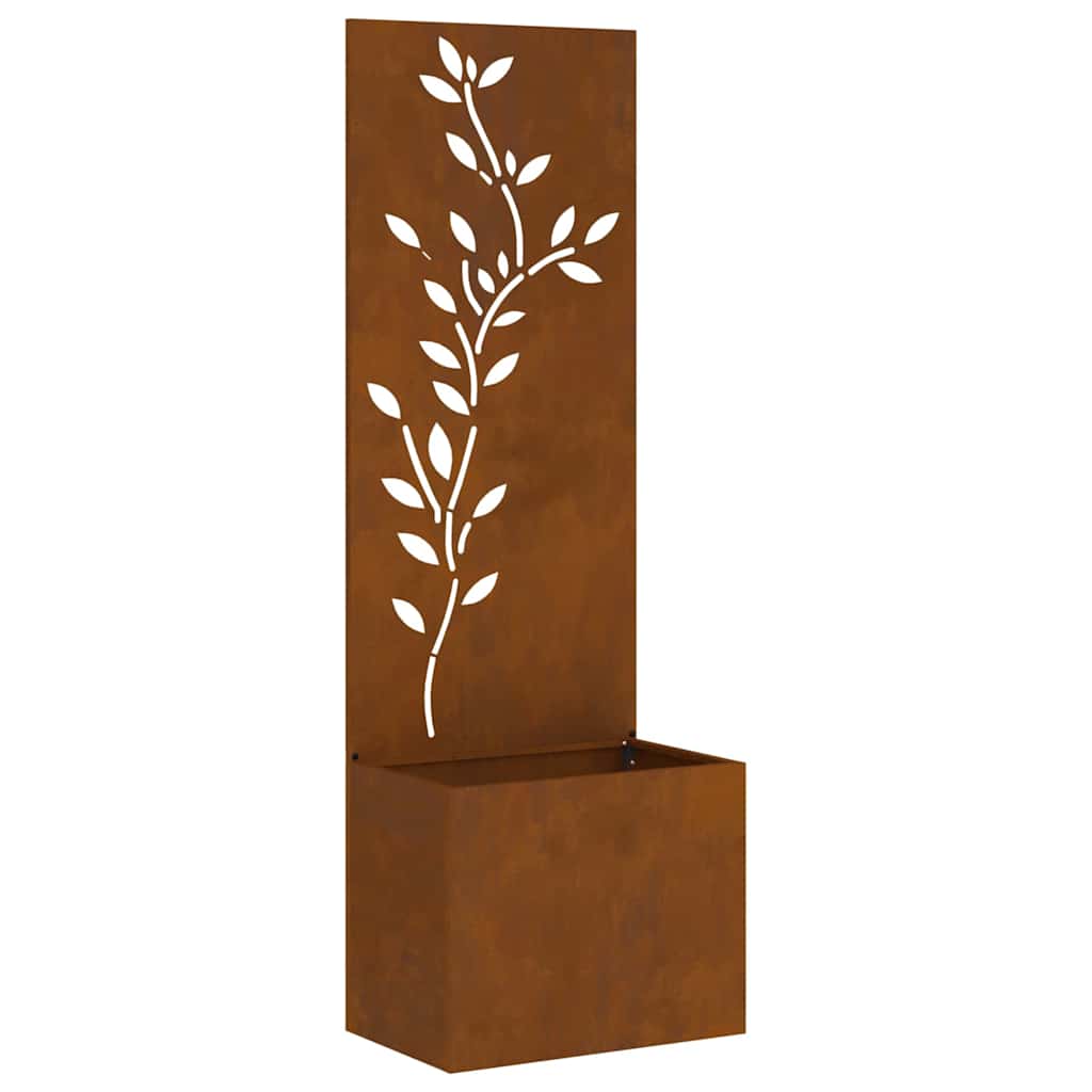 Blumentopf mit dekorativem Paneel Rostig 50 x 140 cm