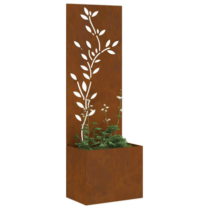 Blumentopf mit dekorativem Paneel Rostig 50 x 140 cm