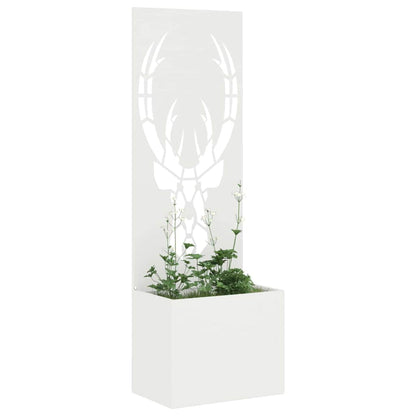 Blumentopf mit dekorativem Paneel Weiß 50 x 140 cm