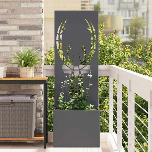 Blumentopf mit dekorativem Paneel Anthrazit 50 x 140 cm