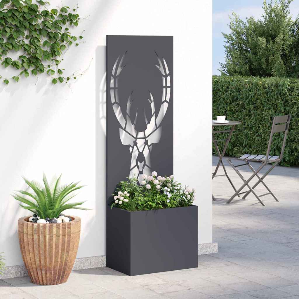 Blumentopf mit dekorativem Paneel Anthrazit 50 x 140 cm