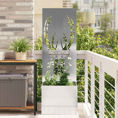 Blumentopf mit dekorativem Paneel Silber 50 x 140 cm Edelstahl