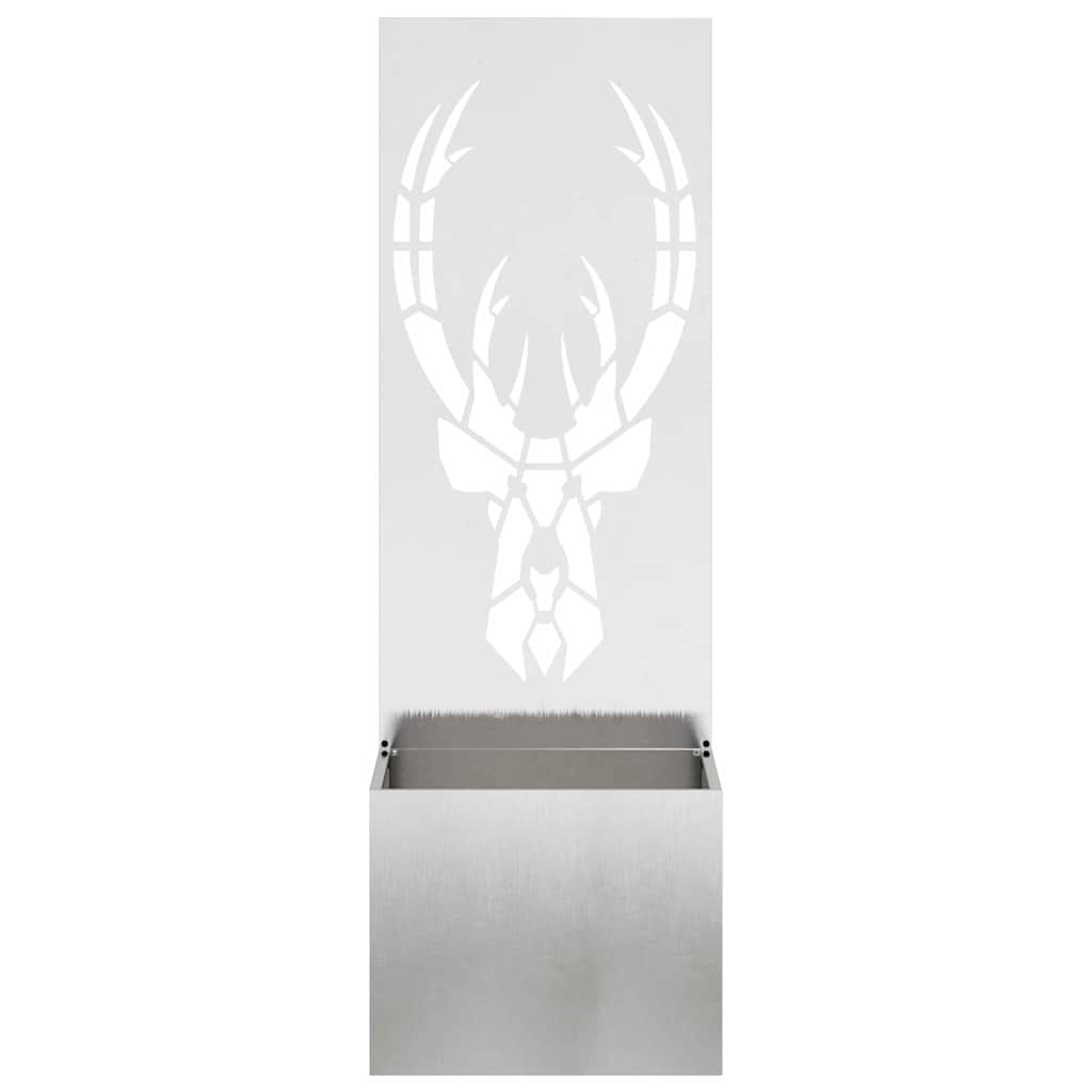 Blumentopf mit dekorativem Paneel Silber 50 x 140 cm Edelstahl