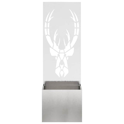 Blumentopf mit dekorativem Paneel Silber 50 x 140 cm Edelstahl