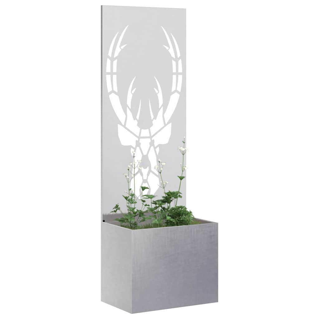 Blumentopf mit dekorativem Paneel Silber 50 x 140 cm Edelstahl