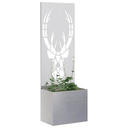 Blumentopf mit dekorativem Paneel Silber 50 x 140 cm Edelstahl