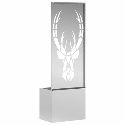 Blumentopf mit dekorativem Paneel Silber 50 x 140 cm