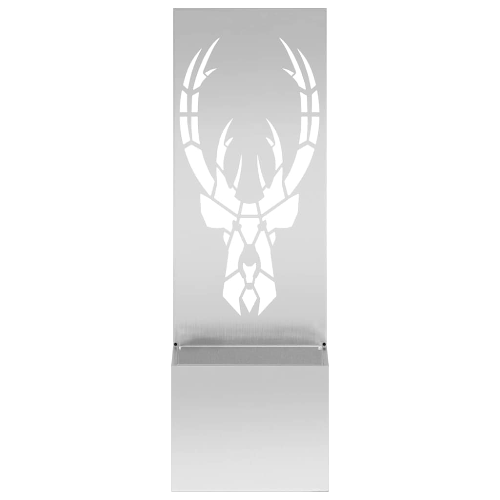 Blumentopf mit dekorativem Paneel Silber 50 x 140 cm