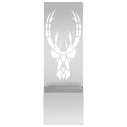 Blumentopf mit dekorativem Paneel Silber 50 x 140 cm