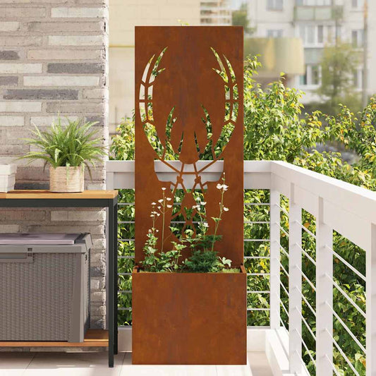 Blumentopf mit dekorativem Paneel Rostig 50 x 140 cm