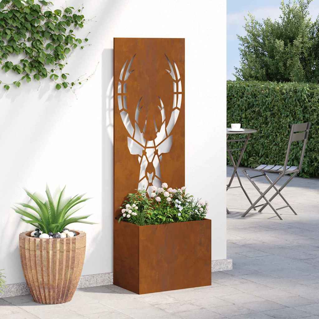Blumentopf mit dekorativem Paneel Rostig 50 x 140 cm