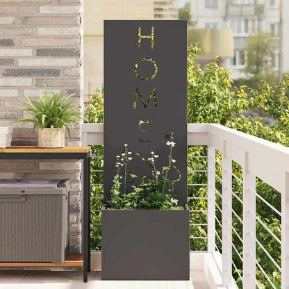 Blumentopf mit dekorativem Paneel Schwarz 50 x 140 cm
