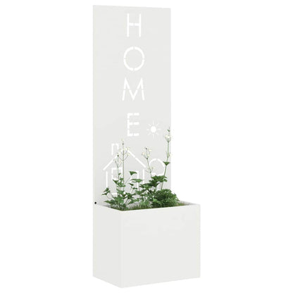 Blumentopf mit dekorativem Paneel Weiß 50 x 140 cm