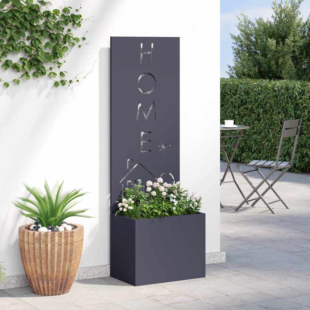 Blumentopf mit dekorativem Paneel Anthrazit 50 x 140 cm