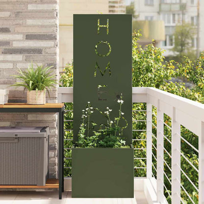 Blumentopf mit dekorativem Paneel Olivgrün 50 x 140 cm