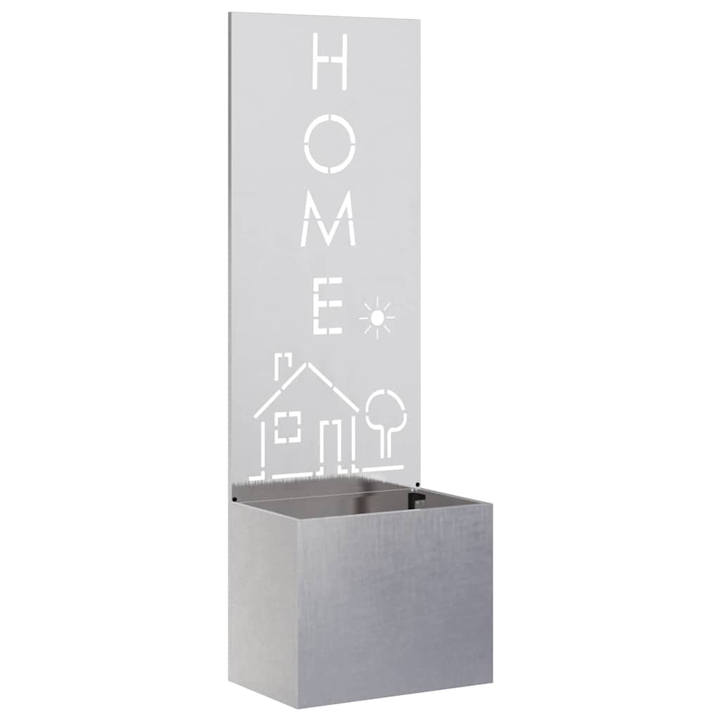 Blumentopf mit dekorativem Paneel Silber 50 x 140 cm Edelstahl