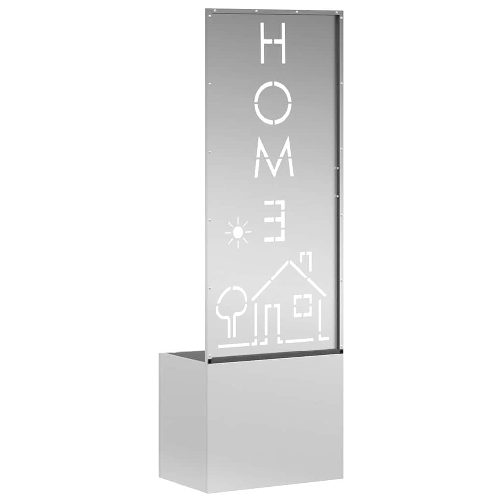 Blumentopf mit dekorativem Paneel Silber 50 x 140 cm