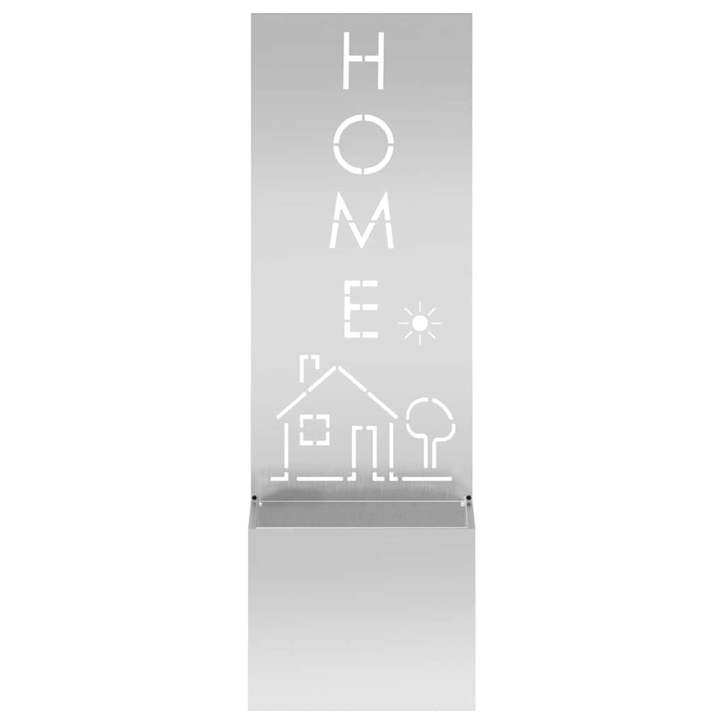 Blumentopf mit dekorativem Paneel Silber 50 x 140 cm