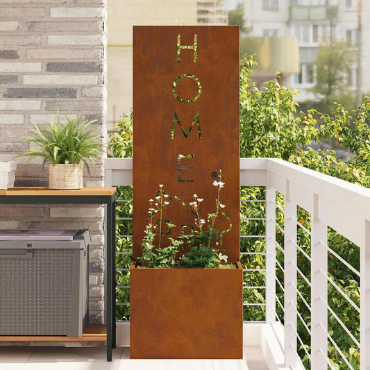 Blumentopf mit dekorativem Paneel Rostig 50 x 140 cm