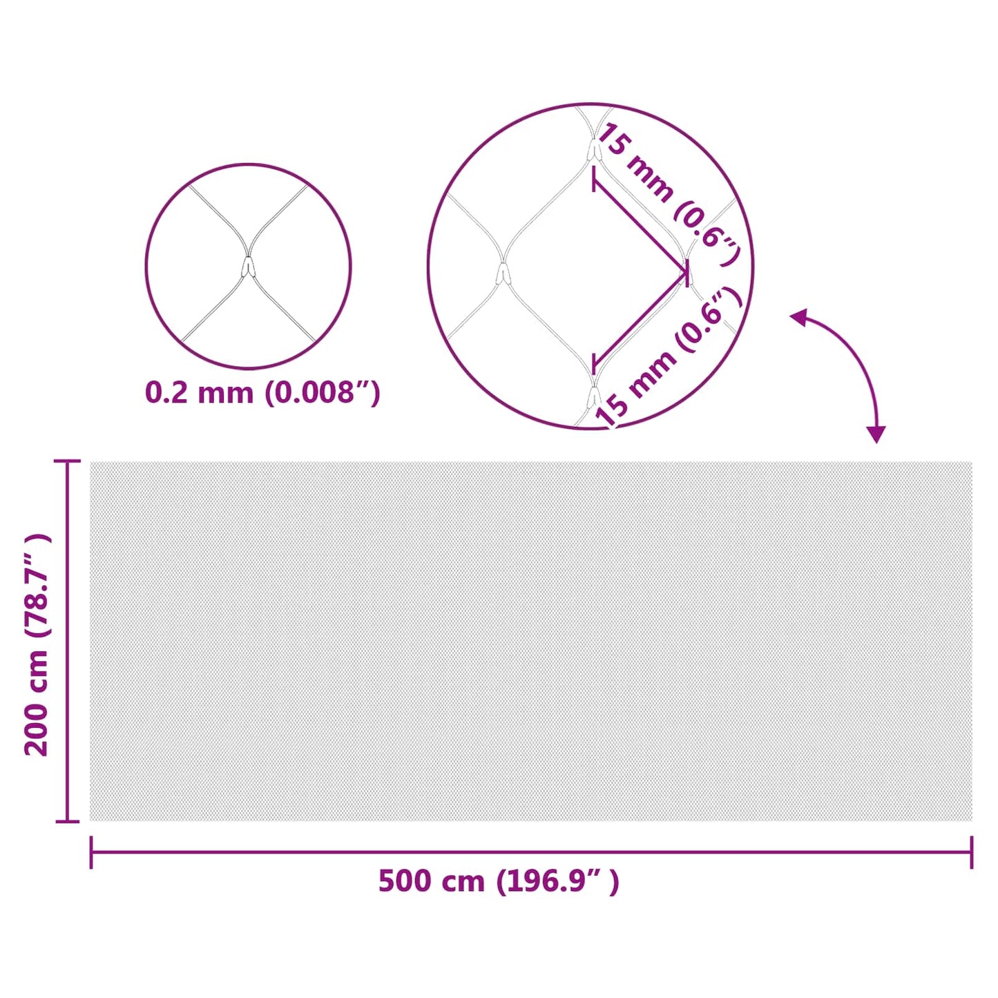 Vogelschutznetz Grün 2 x 5 m HDPE