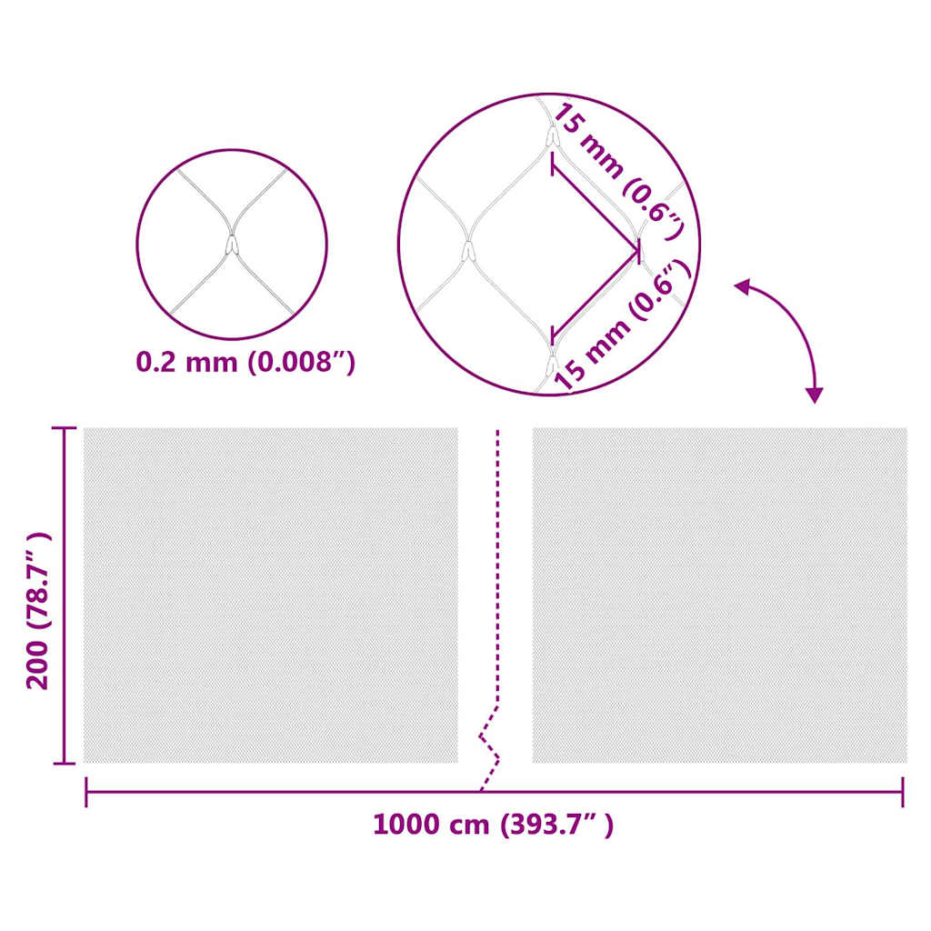 Vogelschutznetz Grün 2 x 10 m HDPE