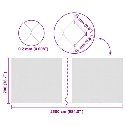 Vogelschutznetz Grün 2 x 25 m HDPE