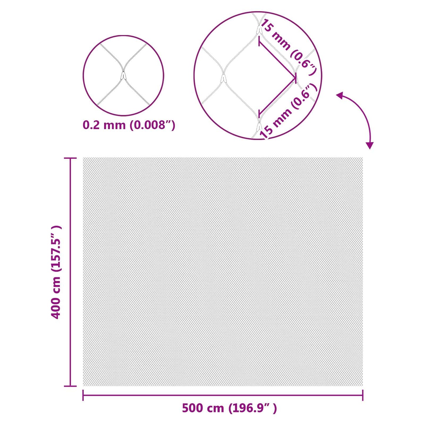 Vogelschutznetz Grün 4 x 5 m HDPE