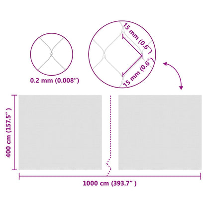 Vogelschutznetz Grün 4 x 10 m HDPE
