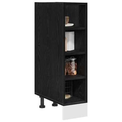 Küchenunterschrank mit Regal Riga Schwarz Eichen-Optik