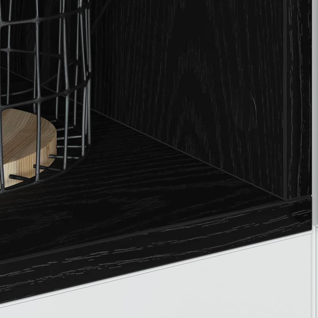 Küchenunterschrank mit Regal Riga Schwarz Eichen-Optik