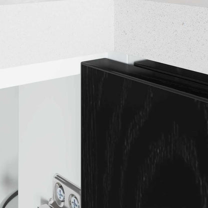Küchen-Eck-Basisschrank mit Speicher Riga Schwarz Eichen-Optik