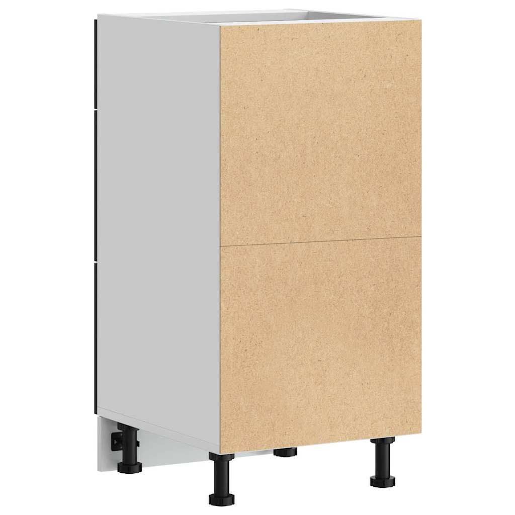 Küchenunterschrank Riga Schwarz Eichen-Optik 40 x 46 x 81.5 cm