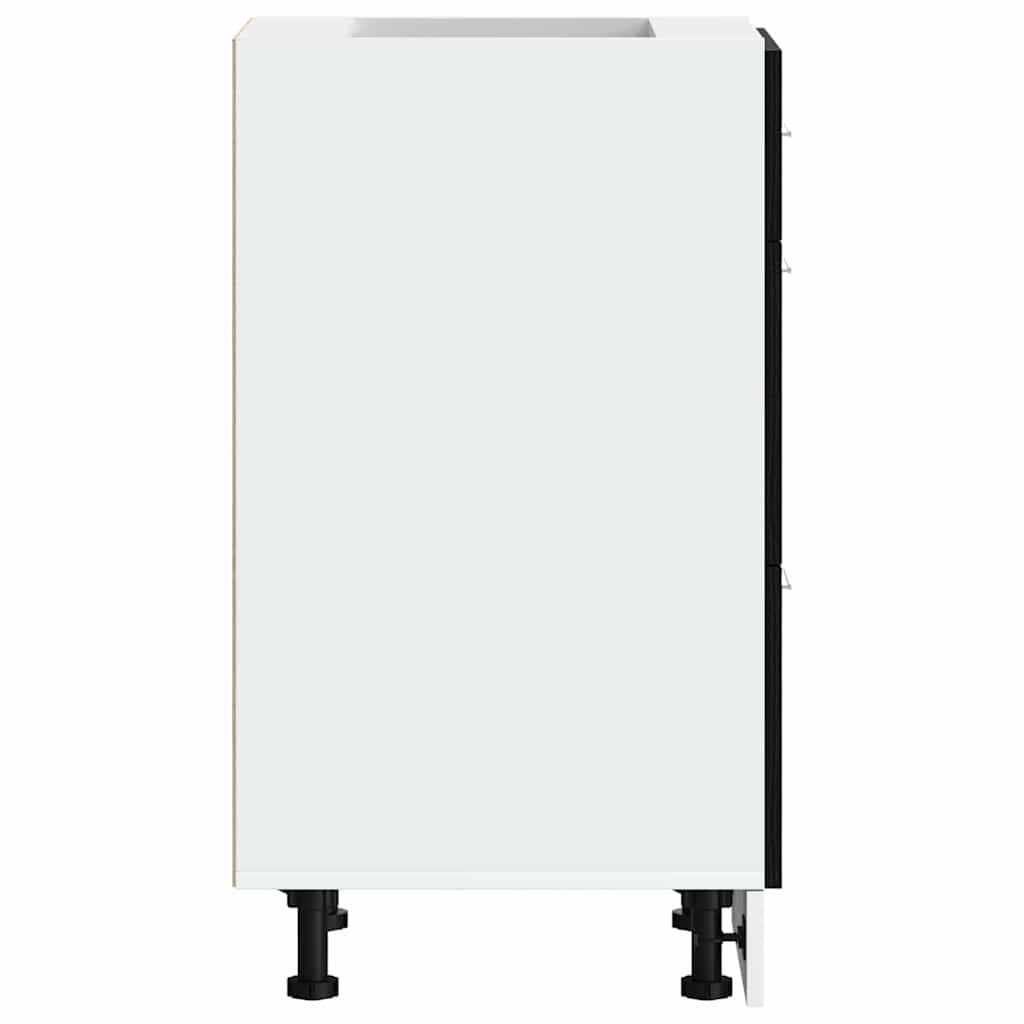 Küchenunterschrank Riga Schwarz Eichen-Optik 40 x 46 x 81.5 cm