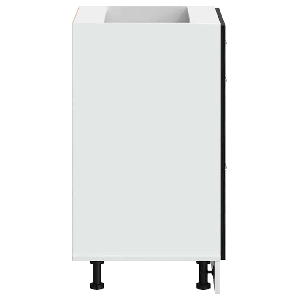 Küchenunterschrank Riga Schwarz Eichen-Optik 60 x 46 x 81,5 cm