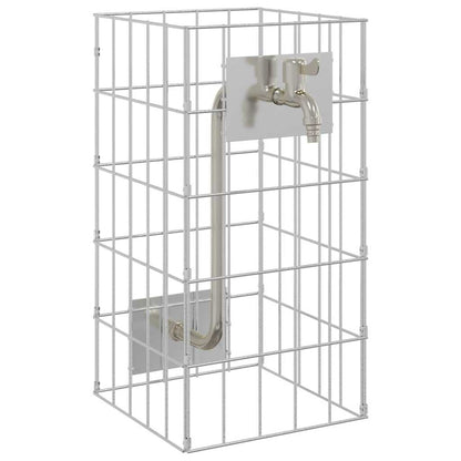 Gabionensäule Silber 25 x 25 x 50 cm Edelstahl
