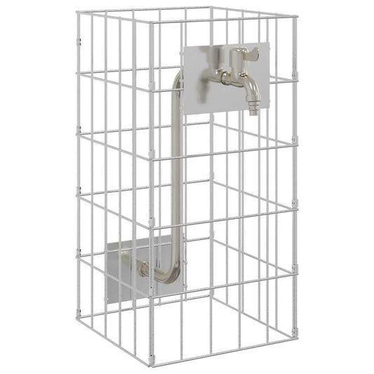 Gabionensäule Silber 25 x 25 x 50 cm Edelstahl