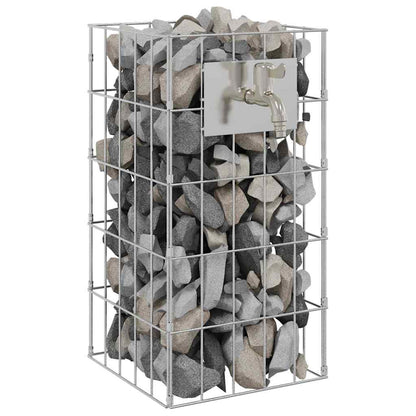 Gabionensäule Silber 25 x 25 x 50 cm Edelstahl