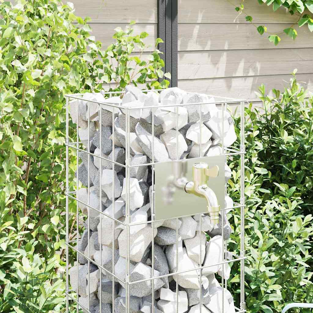 Gabionensäule Silber 25 x 25 x 100 cm Edelstahl