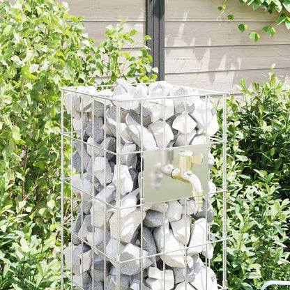 Gabionensäule Silber 25 x 25 x 100 cm Edelstahl