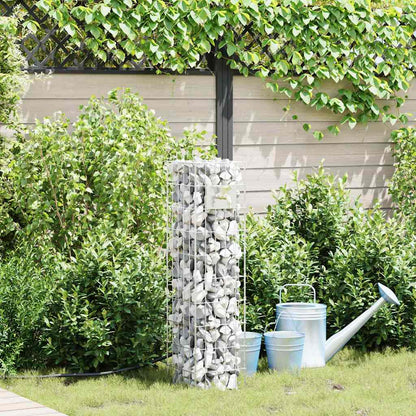 Gabionensäule Silber 25 x 25 x 100 cm Edelstahl