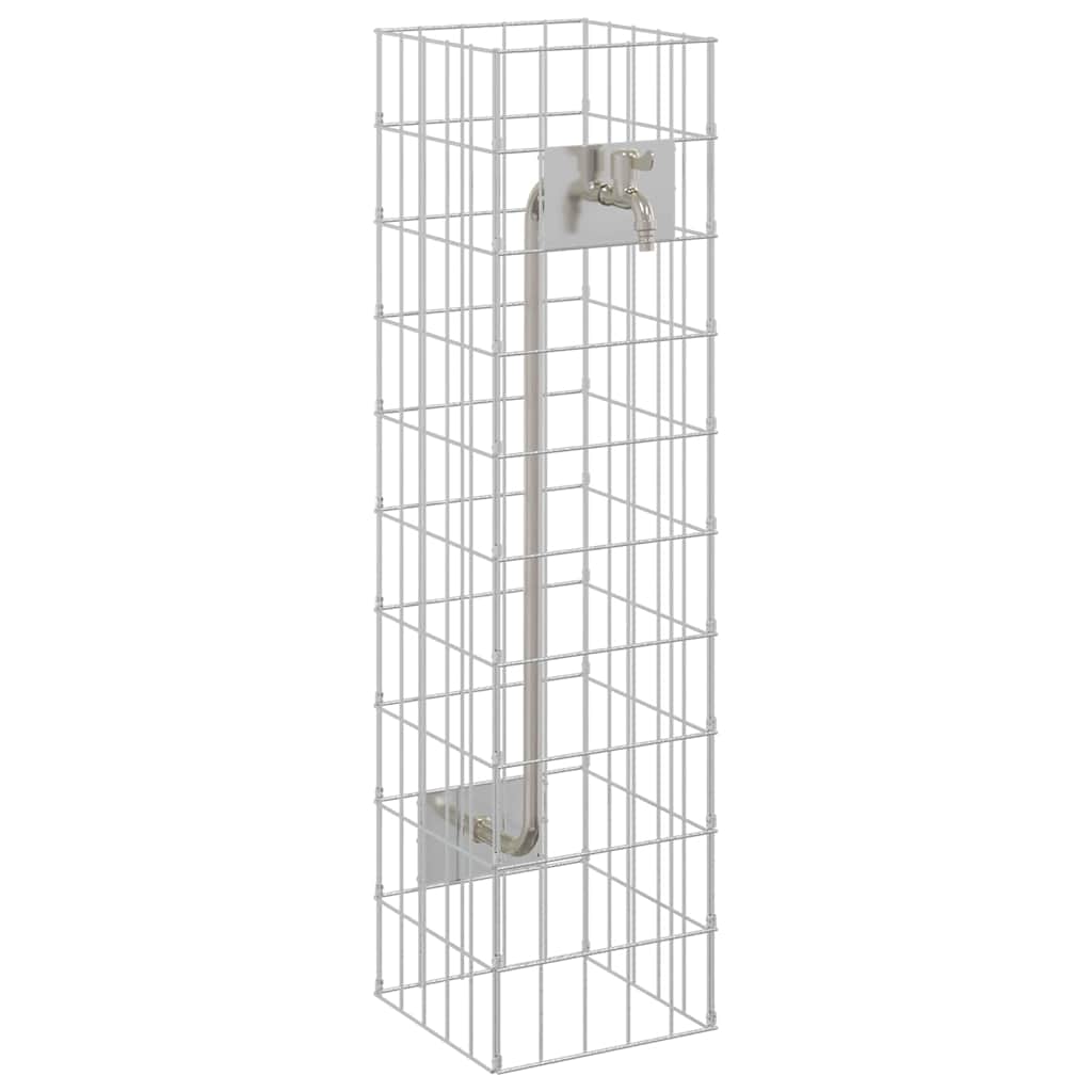 Gabionensäule Silber 25 x 25 x 100 cm Edelstahl