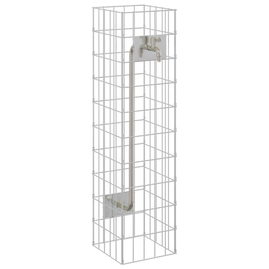 Gabionensäule Silber 25 x 25 x 100 cm Edelstahl