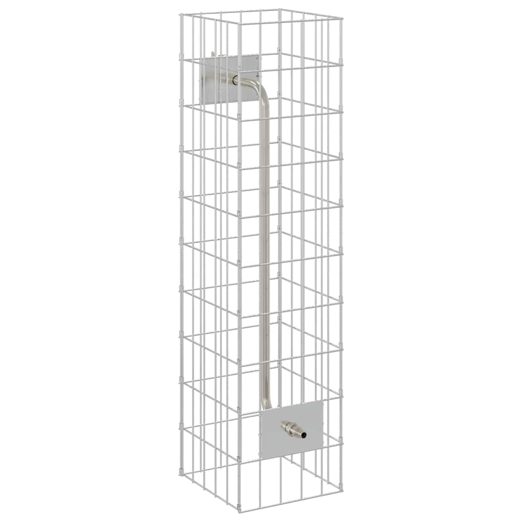 Gabionensäule Silber 25 x 25 x 100 cm Edelstahl
